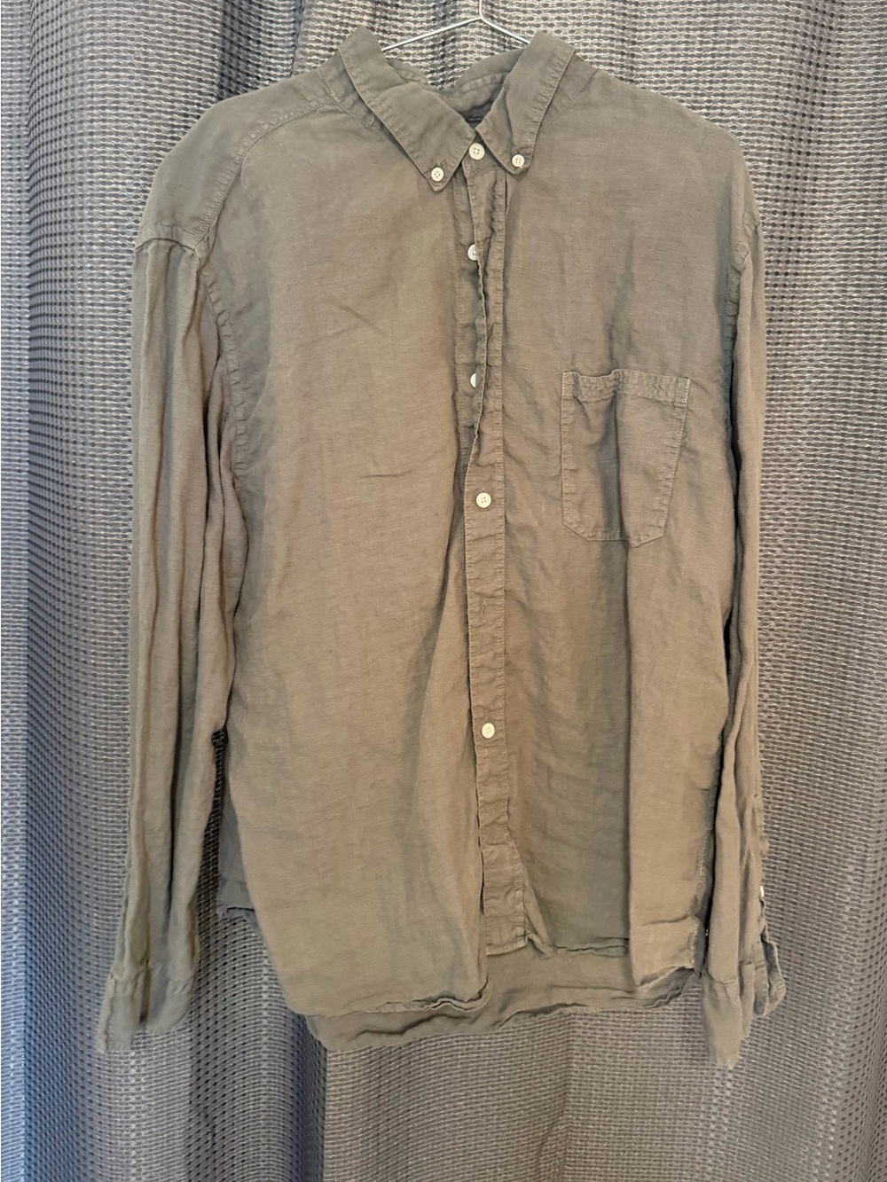 Faherty Olive-Taupe Button-Down Long Sleeve Shirt